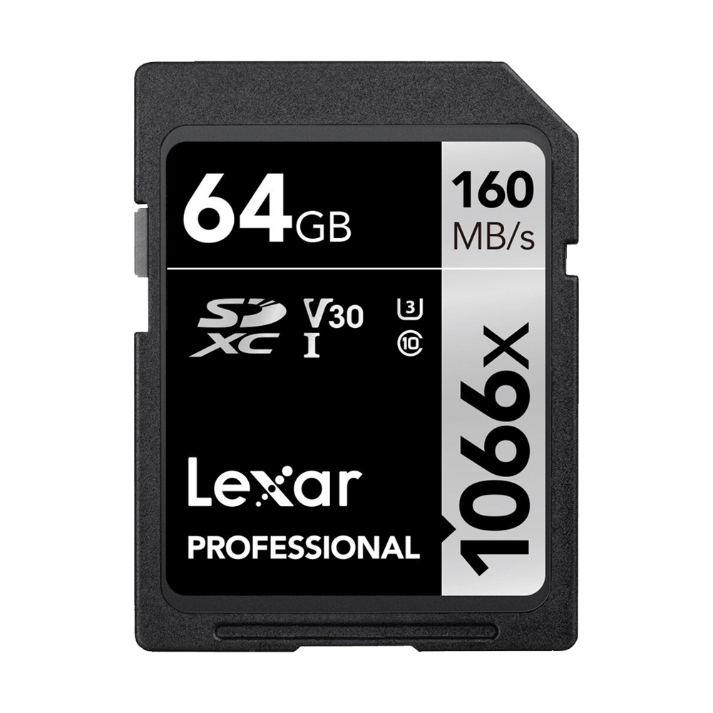 Lexar 64GB Professional 1066x UHS-I SDXC Memory Card (160MB/s, Silver Series)