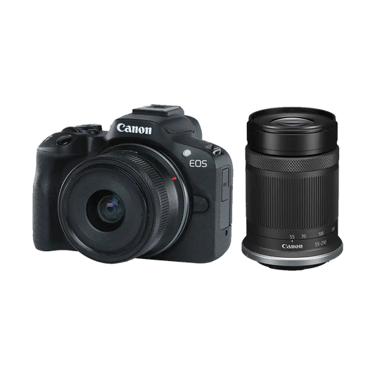 Canon EOS R50 Mirrorless Camera with 18-45mm and 55-210mm Lenses