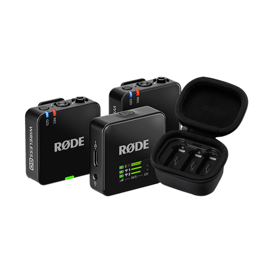 Rode Wireless GO (Gen 3) 2-Person Compact Digital Wireless Microphone System/Recorder (2.4 GHz, Black) + Free Rode Charge Case and Interview GO (Valued at R3 420)