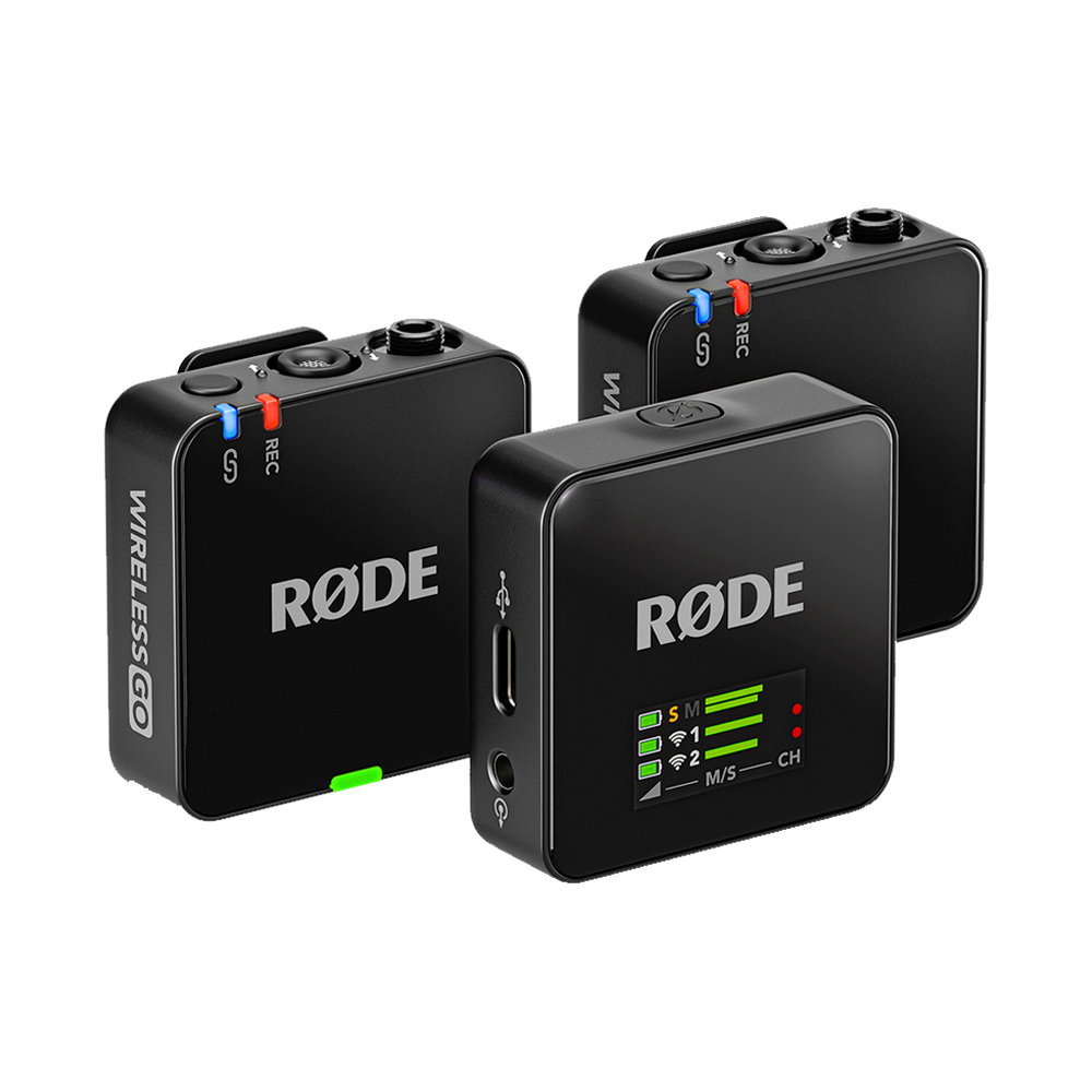Rode Wireless GO (Gen 3) 2-Person Compact Digital Wireless Microphone System/Recorder (2.4 GHz, Black) + Free Rode Charge Case and Interview GO (Valued at R3 420)