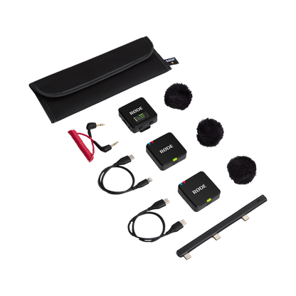 Rode Wireless GO (Gen 3) 2-Person Compact Digital Wireless Microphone System/Recorder (2.4 GHz, Black) + Free Rode Charge Case and Interview GO (Valued at R3 420)