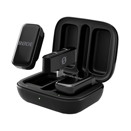 Rode Wireless Micro 2-Person Ultracompact Wireless Microphone System with USB-C Connector (2.4 GHz, Black) with FREE Rode Interview Micro Handheld Mic Adapter for Wireless Clip-On Transmitter (Valued at R700)