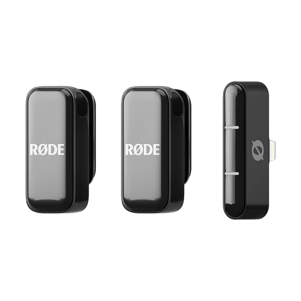 Rode Wireless Micro 2-Person Ultracompact Wireless Microphone System with USB-C Connector (2.4 GHz, Black) with FREE Rode Interview Micro Handheld Mic Adapter for Wireless Clip-On Transmitter (Valued at R700)