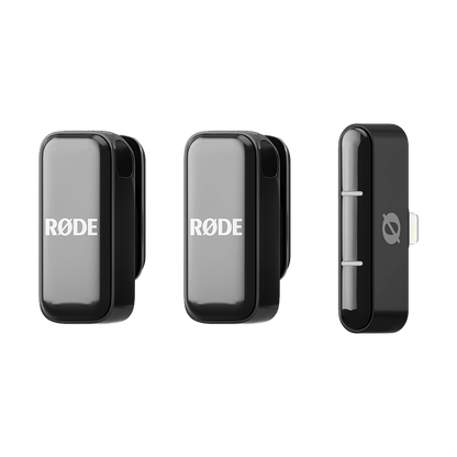 Rode Wireless Micro 2-Person Ultracompact Wireless Microphone System with USB-C Connector (2.4 GHz, Black) with FREE Rode Interview Micro Handheld Mic Adapter for Wireless Clip-On Transmitter (Valued at R700)