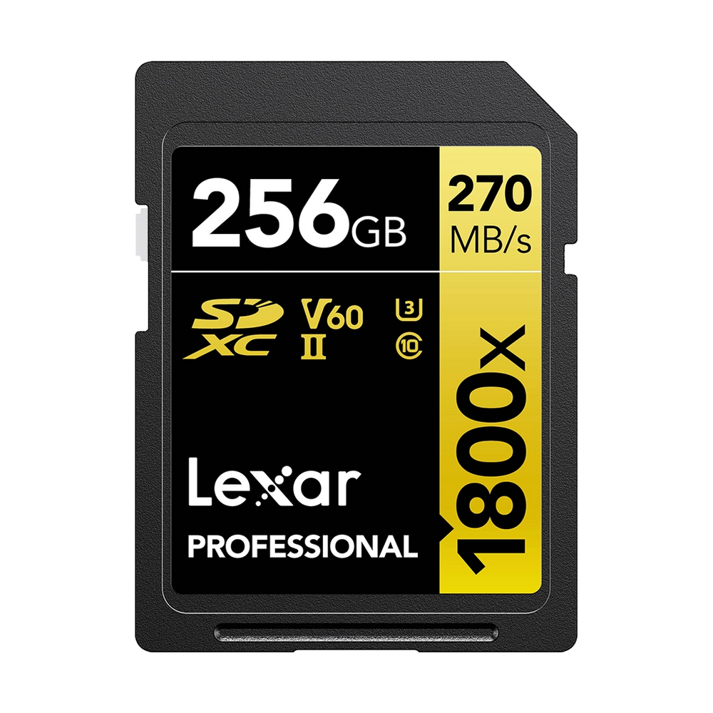 Lexar 256GB Professional 1800x UHS-II SDXC Memory Card (GOLD Series)