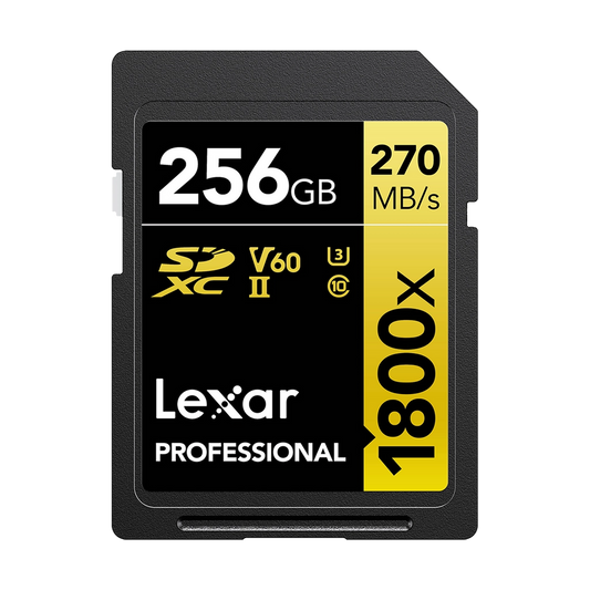 Lexar 256GB Professional 1800x UHS-II SDXC Memory Card (GOLD Series)