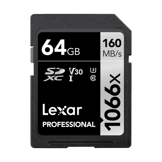 Lexar 64GB Professional 1066x UHS-I SDXC Memory Card (160MB/s, Silver Series)